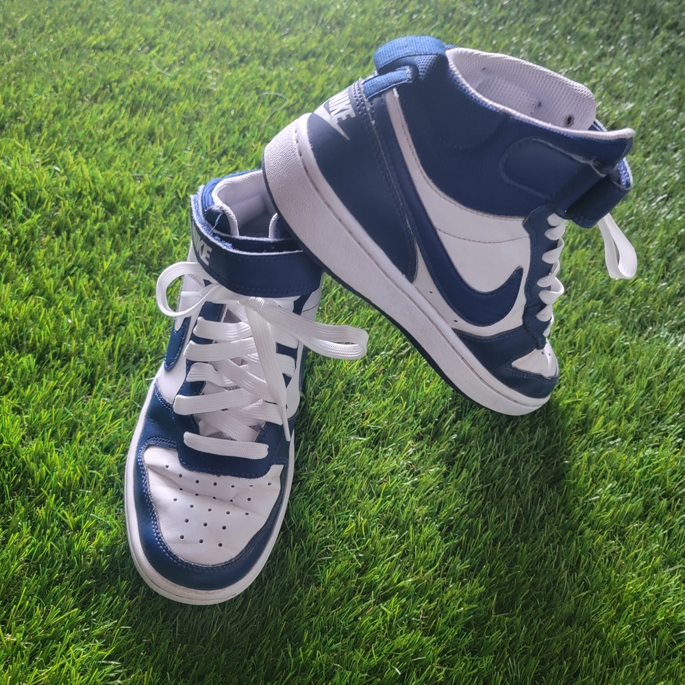 Nike Court Kids Borough Mid 2 Blue/White High-Top Sneakers 5